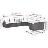  10-dijelni set vrtnih sofa s jastucima bež od poliratana | shoptok.hr