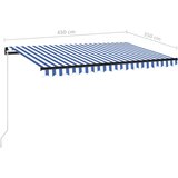 vidaXL Ročno zložljiva tenda z LED lučmi 450x350 cm modra in bela | Shoptok.si