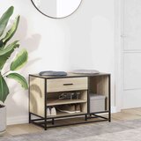 vidaXL Klop za čevlje sonoma hrast 80x40x53,5 cm inž. les in kovina | Shoptok.si