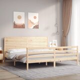 vidaXL Posteljni okvir z vzglavjem 200x200 cm trden les Cene