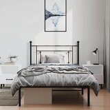  Metalni okvir za krevet s uzglavljem crni 100x200 cm | shoptok.hr