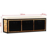  Klupa za Pohranu s 3 Ladice Masivno Drvo Manga 120x30x40 cm | shoptok.hr