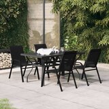  5-dijelni vrtni blagovaonski set crni | shoptok.hr