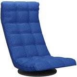 vidaXL Vrtljiv talni stol modro blago | Shoptok.si