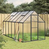vidaXL Rastlinjak z okvirjem antracit 334x169x195 cm aluminij u