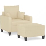 vidaXL Fotelj s stolčkom za noge krem 60 cm blago, (20909859) Cene