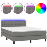  box spring s madracem LED tamnosivi 140x190 cm tkanina | shoptok.hr