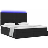  LED krevet za pohranu s madracem Crna 180 x 200 cm Baršun | shoptok.hr
