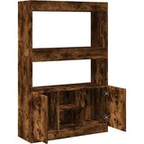 vidaXL Visoka omara dimljeni hrast 92x33x140 cm inženirski les | Shoptok.si