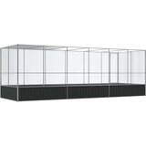 vidaXL Voliera s podaljškom srebrna 625x207x212 cm jeklo | Shoptok.si