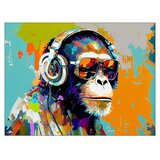 ProArt Young Living Slika na platnu (Animals with Headphones - Monkey, Š x V: 120 x 90 cm) Cene