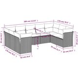  9-dijelni set vrtnih sofa s jastucima bež od poliratana | shoptok.hr