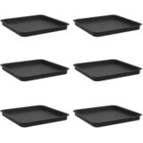  Kvadratna posuda za cvijeće 6 pcs Crna 36 x 36 x 2.5 cm | shoptok.hr