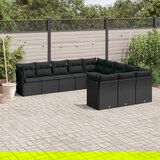 vidaXL 11-dijelni set vrtnih sofa od poliratana s jastucima crni | shoptok.hr