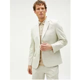 Koton Summer Jacket Blazer Linen-Mixed Pocket Detailed With Buttons.