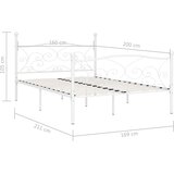 Okvir za krevet s podnicama bijeli metalni 160 x 200 cm | shoptok.hr