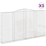  Lučne gabionske košare 3 kom 400x30x220/240cm pocinčano željezo | shoptok.hr