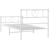  Metalni okvir kreveta uzglavlje i podnožje bijeli 100x190 cm | shoptok.hr