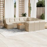 vidaXL 13-dijelni set vrtnih sofa s jastucima poliratan Bež | shoptok.hr