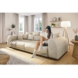 Ropez Kremno bela raztegljiva sedežna garnitura iz rebrastega žameta 310 cm Vanessa – | Shoptok.si