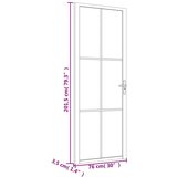  Notranja vrata 76x201,5 cm črno mat steklo in aluminij, (20766458) | Shoptok.si