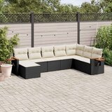  8-dijelni set vrtnih sofa od poliratana s jastucima crni | shoptok.hr