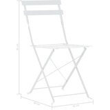 vidaXL 3-dijelni bistro set čelični bijeli | shoptok.hr
