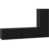  Set TV komoda 3 kom. Crni hrast Konstruirano drvo Crna 60 x 30 x 30 cm | Shoptok.si