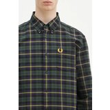 Fred Perry Srajce z dolgimi rokavi OXFORD TARTAN SHIRT Zelena | Shoptok.si
