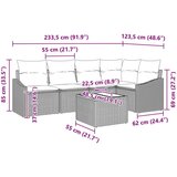  Vrtni kavč set Set 6 Bež in siva Ratan Zunanji modularni kavč, (22065273) | Shoptok.si