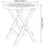  Sklopivi vrtni stol bijeli Ø 46 cm od masivnog bagremovog drva | Eponuda.com