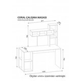 Hanah home Radni sto Coral, 140x153.8x60 cm, Hrast-bijeli | Eponuda.ba