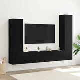 Set TV komoda Zidne 4 pcs Crni hrast Konstruirano drvo | shoptok.hr