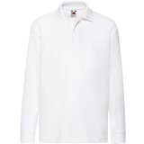 Fruit Of The Loom White Long Sleeve Polo Shirt Cene