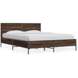 Furnova Posteljni okvir rjav hrast 135x190 cm inženirski les in kovina, (21943107) | Shoptok.si