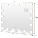 Namještaj Ogledalo za šminkanje s rasvjetom, holivudsko ogledalo, 65 x 14 x 52,5 cm, bijelo | shoptok.hr