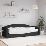 vidaXL Dnevni krevet s madracem crni 90 x 200 cm od tkanine Cijene