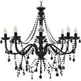  Luster s perlama crni 8 žarulja E14 | shoptok.hr