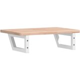  Zidna polica za umivaonik od čelika i masivne hrastovine Smeđa 60 x 40 x 2.5 cm | shoptok.hr