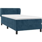 Box spring krevet s madracem tamnoplavi 100x200 cm baršunasti | shoptok.hr