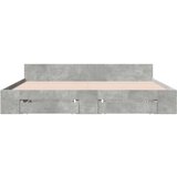  Okvir kreveta s ladicama siva boja betona 200x200 cm drveni | shoptok.hr