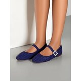 Resti Women's checked ballet flats with a buckle and strap Riffos Cene