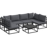  Sjedeća garnitura za vrt s jastukom 7 pcs Crna Aluminij | shoptok.hr
