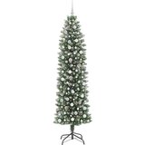vidaXL Umjetno vitko božićno drvce s stalakom Zelena i bijela 240 cm | shoptok.hr