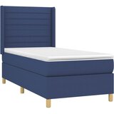  Krevet s oprugama i madracem plavi 100 x 200 cm od tkanine | shoptok.hr
