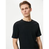 Koton Ribbed T-Shirt Textured Crew Neck Short Sleeve Cotton | shoptok.hr