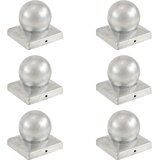  Poklopci za stupove 6 kom kuglasti metalni 101 x 101 mm Cene