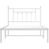  Metalni okvir za krevet s uzglavljem bijeli 100x200 cm | shoptok.hr
