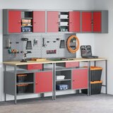  Set za pohranu alata od 10 komada crvene boje umjetno drvo i metal | shoptok.hr