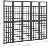 Sobna pregrada / rešetka s 5 panela jelovina 201,5x180 cm crna | shoptok.hr